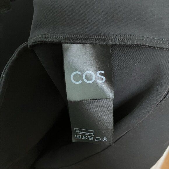 COS Oversized Open Collar Shirt Dress Womens Black Neutral Minimalist - Picture 4 of 13